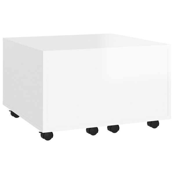 vidaXL Τραπεζάκι Σαλονιού Γυαλιστερό Λευκό 60x60x38 εκ. Μοριοσανίδα