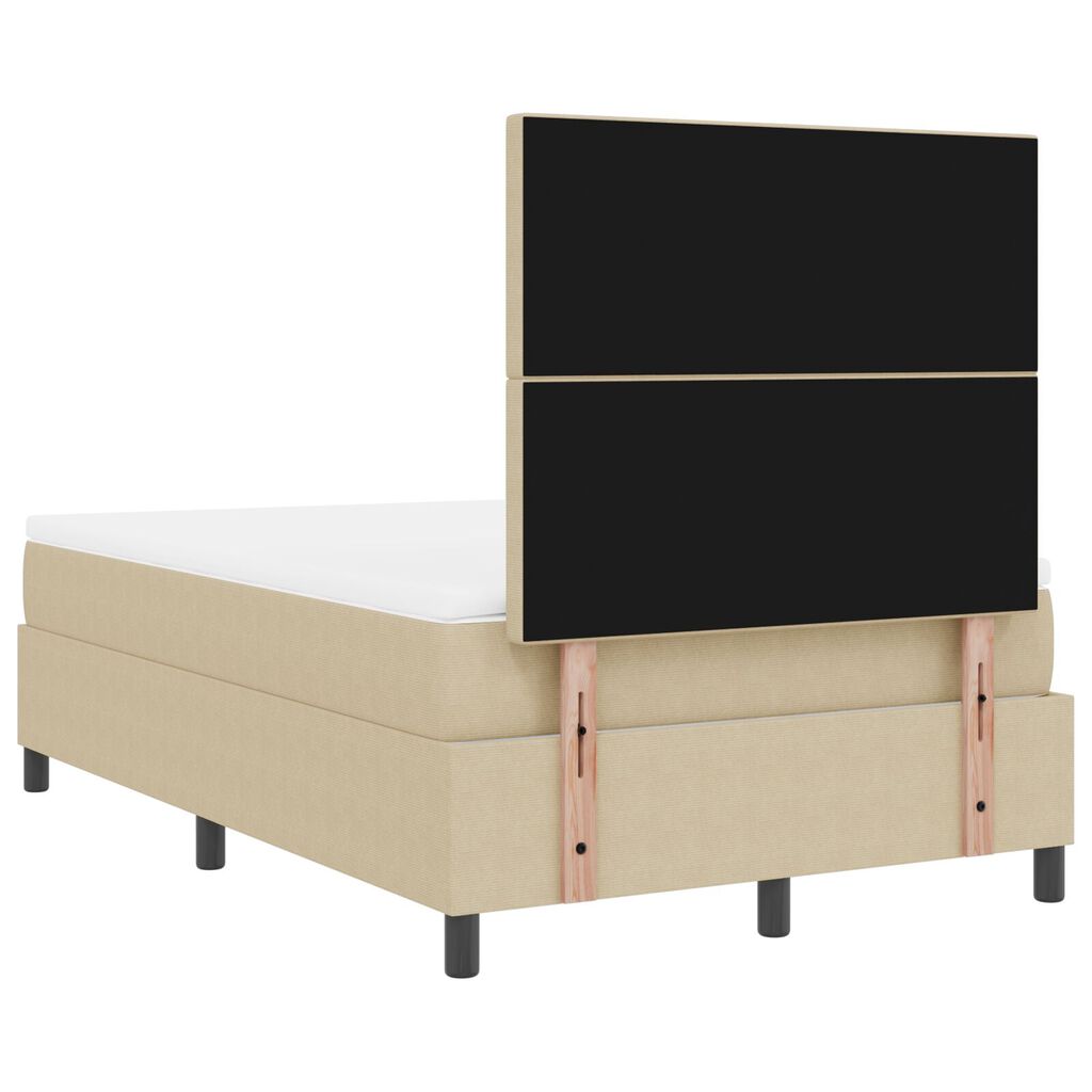 vidaXL Κρεβάτι Box Spring με Στρώμα Ανοιχτό Πράσινο Γκρι Μικρό Διπλό Ύφασμα Κοτλέ