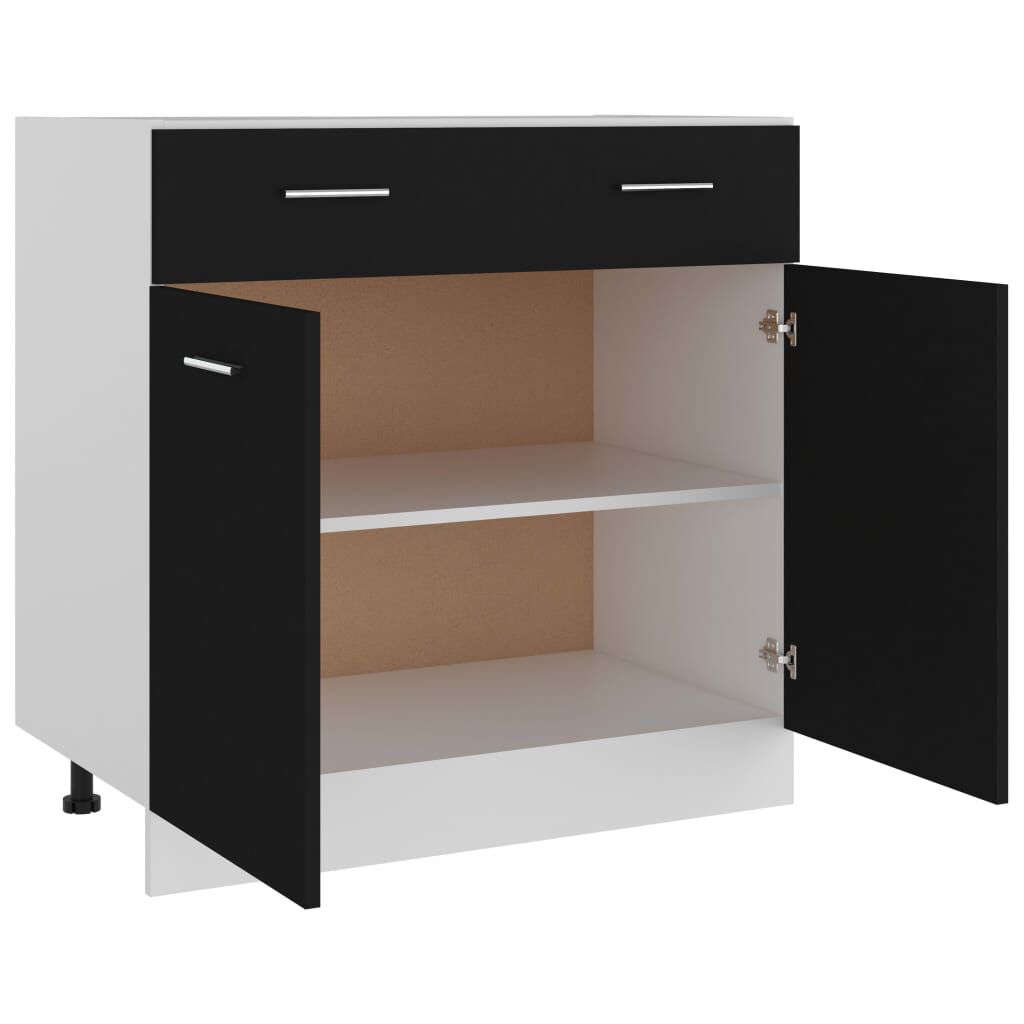 vidaXL Ντουλάπι με Συρτάρι Lyon Μαύρο 80x46x81,5 εκ. Επεξ. Ξύλο