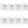 vidaXL Σέτ φαγητού για κήπο 9 pcs Λευκό Rattan Polt