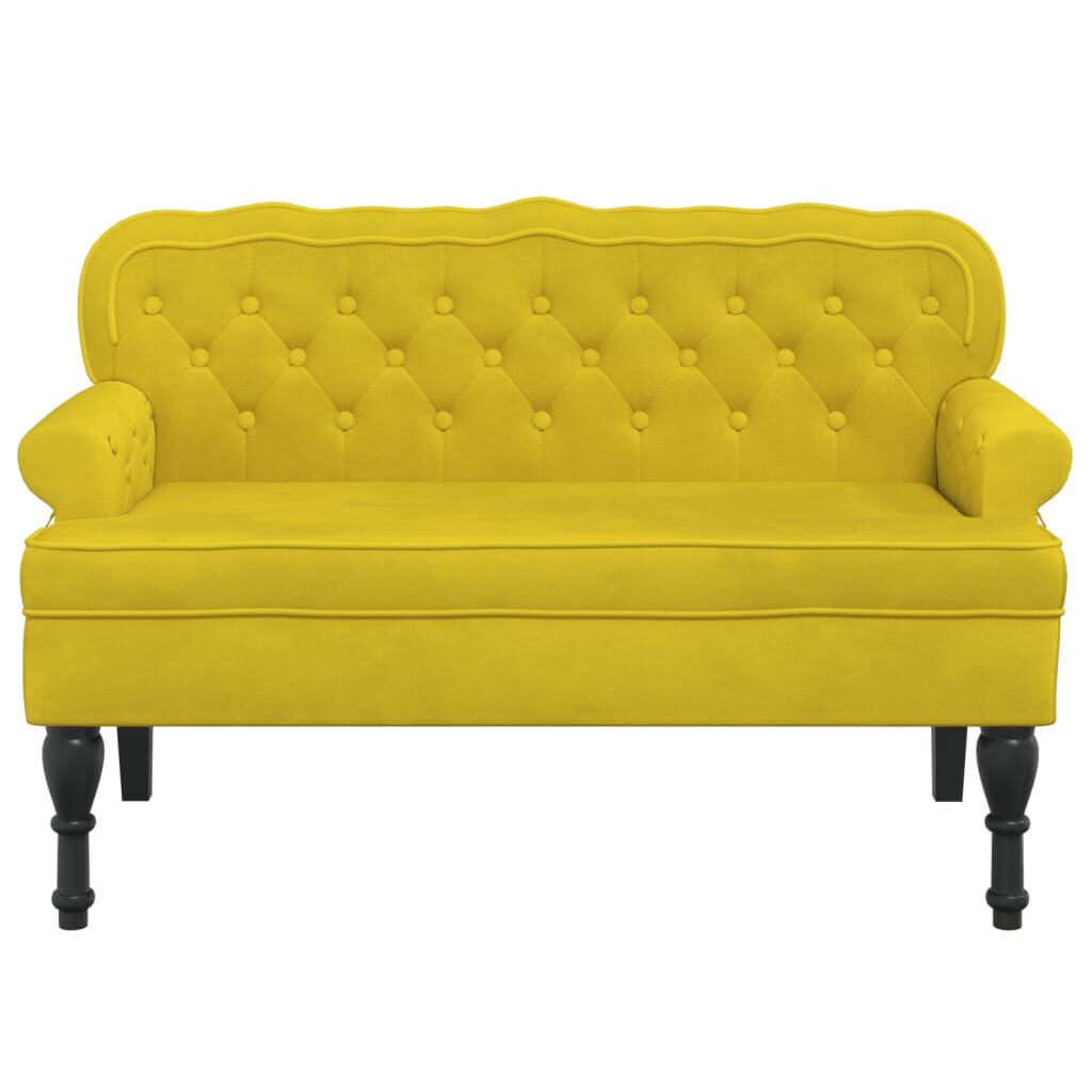 vidaXL Παγκάκι με Πλάτη Κίτρινο 119,5x64,5x75 εκ. Βελούδινο