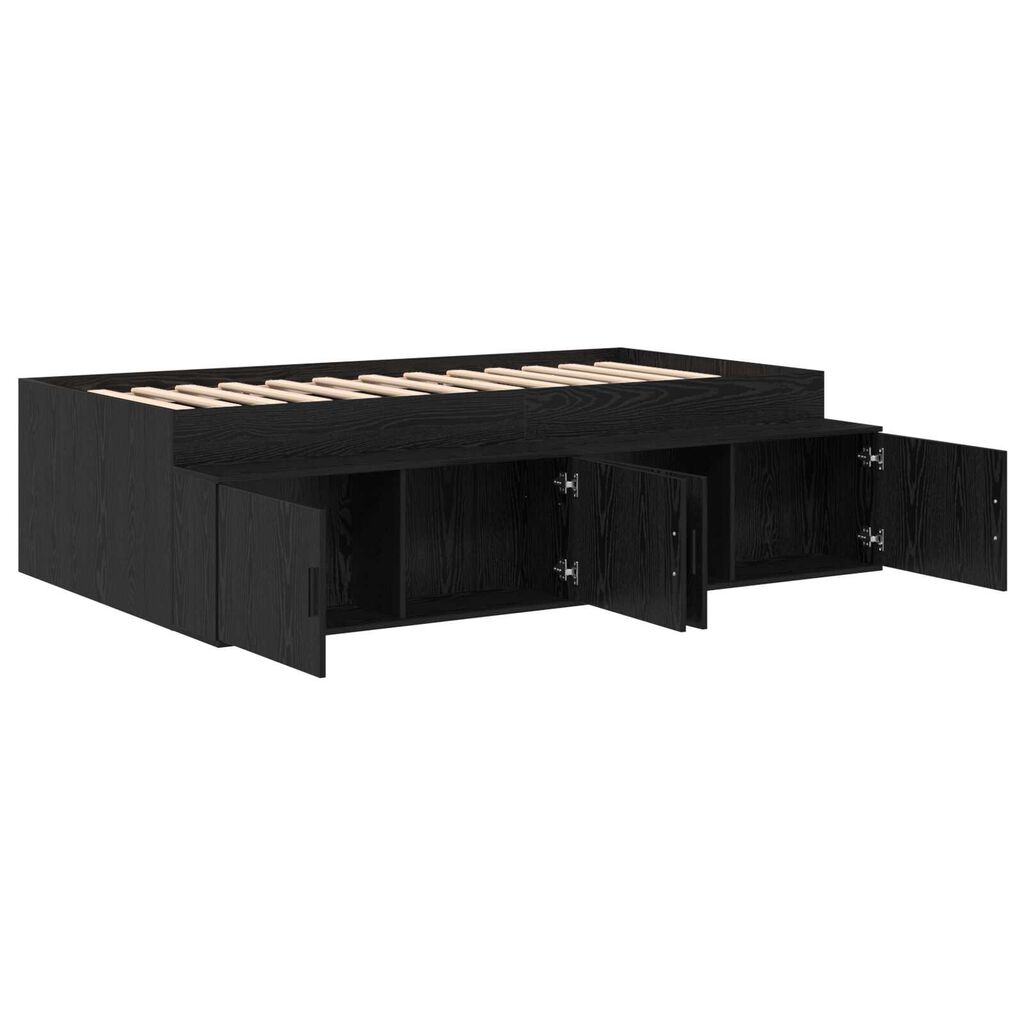 vidaXL Κρεβάτι με Αποθήκη Μαύρη Δρυός 90x190 εκ.