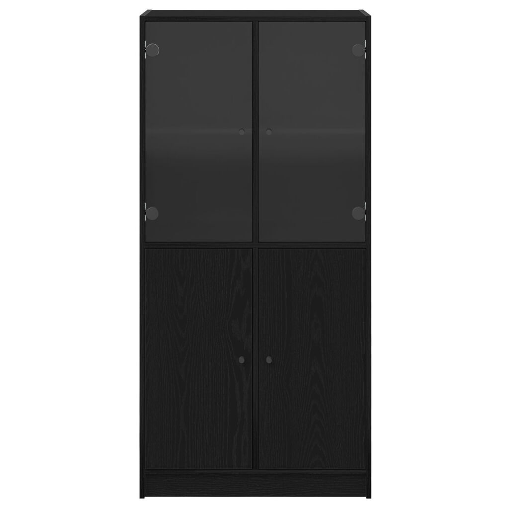 vidaXL Υψηλό ντουλάπι με πόρτες Μαύρη Δρυς 68x37x142 εκ Επεξεργασμένο ξύλο