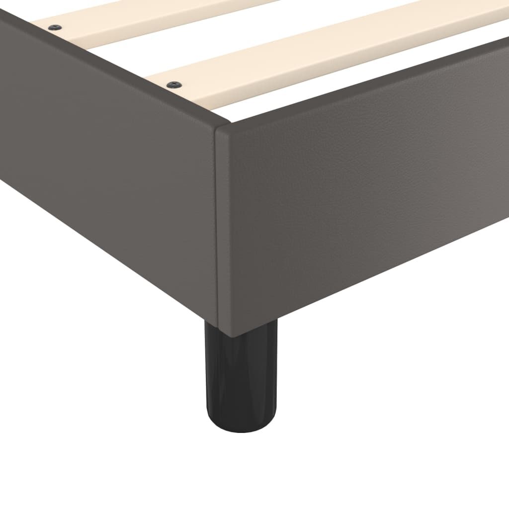 vidaXL Κρεβάτι Boxspring με Στρώμα Γκρι 180x200 εκ. Συνθετικό Δέρμα