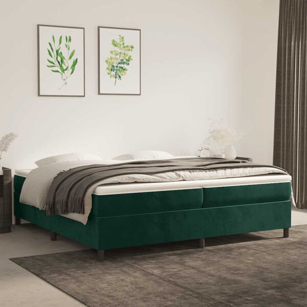 vidaXL &Kappa;&rho;&epsilon;&beta;ά&tau;&iota; Boxspring &mu;&epsilon; &Sigma;&tau;&rho;ώ&mu;&alpha; &Sigma;&kappa;&omicron;ύ&rho;&omicron; &Pi;&rho;ά&sigma;&iota;&nu;&omicron; 200x200&epsilon;&kappa;. &Beta;&epsilon;&lambda;&omicron;ύ&delta;&iota;&nu;&omicron;