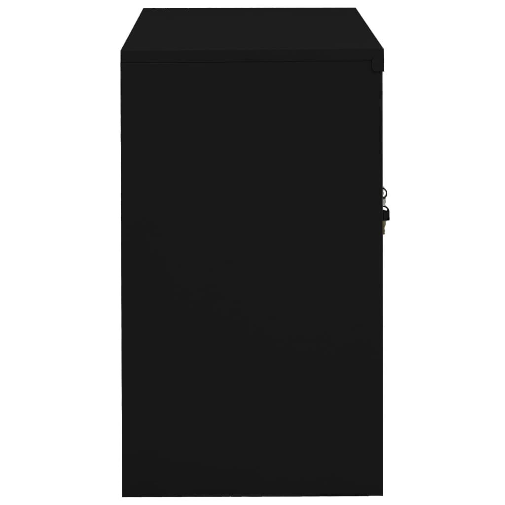 vidaXL Ντουλάπα Γραφείου 90 x 40 x 70 εκ. Μαύρη Ατσάλινη