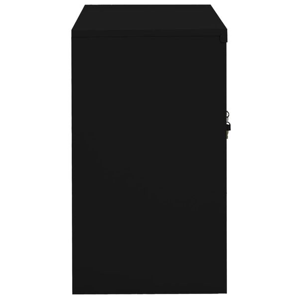 vidaXL Ντουλάπα Γραφείου 90 x 40 x 70 εκ. Μαύρη Ατσάλινη