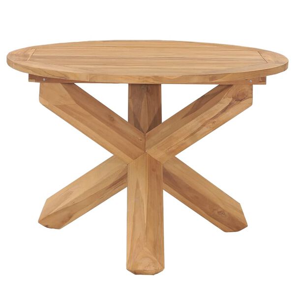 vidaXL Τραπεζαρία Κήπου Ø 110x 75 εκ. από Μασίφ Ξύλο Teak