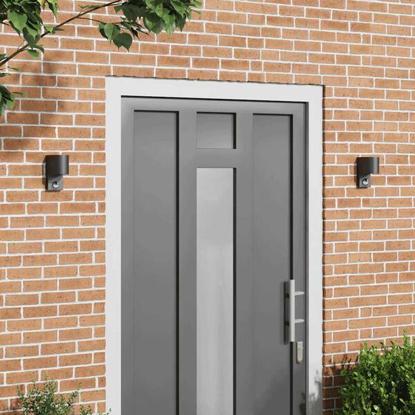 vidaXL Εξωτερικά Φωτιστικά Τοίχου 2 pcs Μαύρο 12 x 7 x 15 εκ.