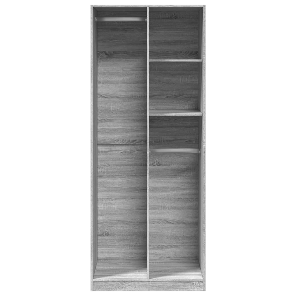 vidaXL Ντουλάπα Γκρι Sonoma 80x50x200 εκ. από Επεξεργασμένο Ξύλο