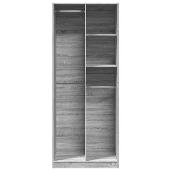 vidaXL Ντουλάπα Γκρι Sonoma 80x50x200 εκ. από Επεξεργασμένο Ξύλο