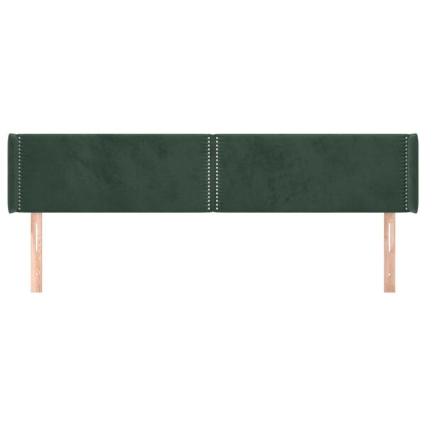 vidaXL Κεφαλάρι με Πτερύγια Σκούρο Πράσινο 163x16x78/88 εκ. Βελούδινο