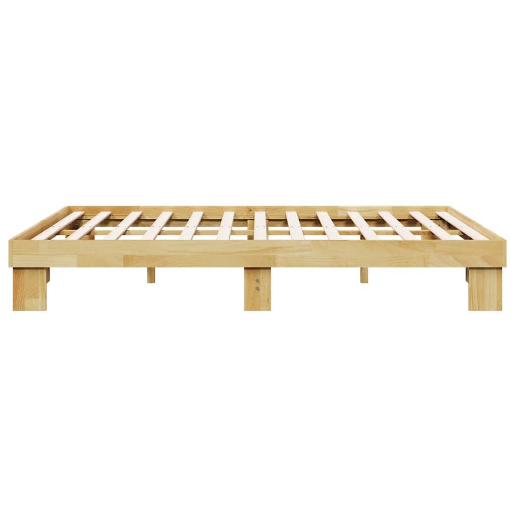 vidaXL Πλαίσιο κρεβατιού χωρίς στρώμα 140x200 cm μασίφ ξύλο δρυς