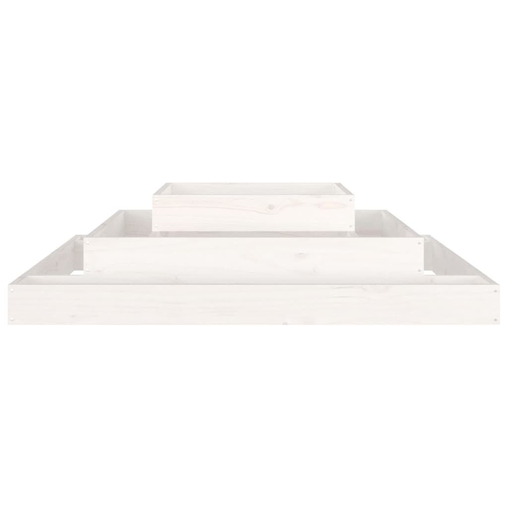vidaXL Ζαρντινιέρα Λευκή 110 x 110 x 27 εκ. από Μασίφ Ξύλο Πεύκου