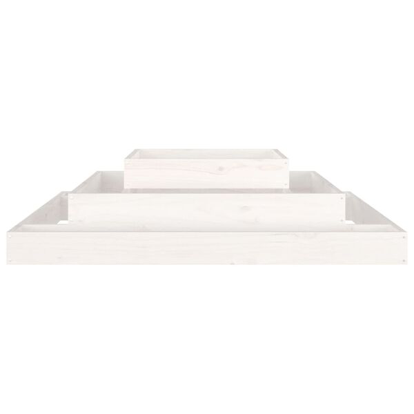 vidaXL Ζαρντινιέρα Λευκή 110 x 110 x 27 εκ. από Μασίφ Ξύλο Πεύκου