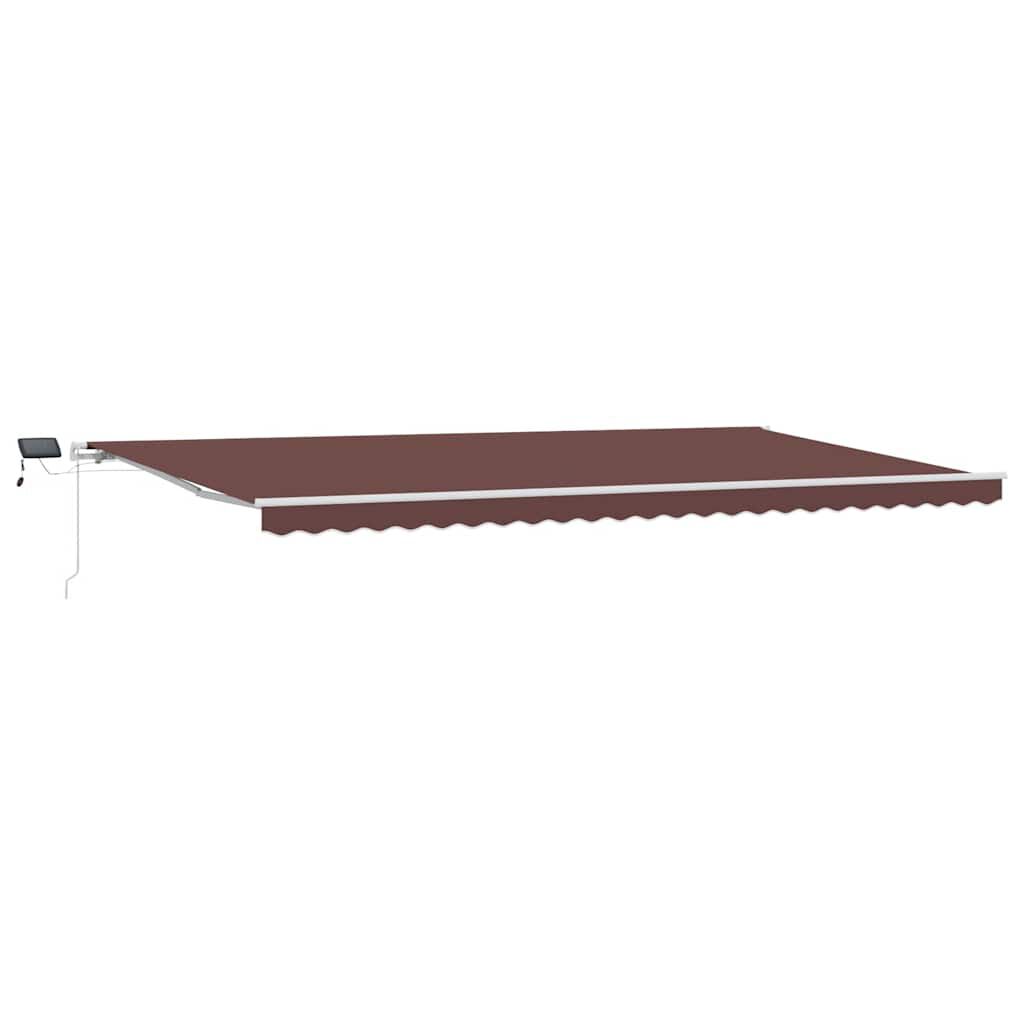 vidaXL Τέντα Πτυσσόμενη Χειροκίνητη με LED Καφέ 600x300 εκ.