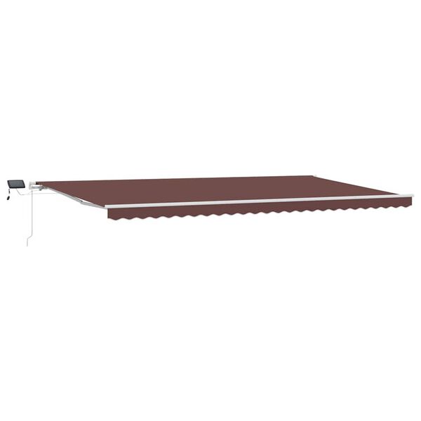 vidaXL Τέντα Πτυσσόμενη Χειροκίνητη με LED Καφέ 600x300 εκ.