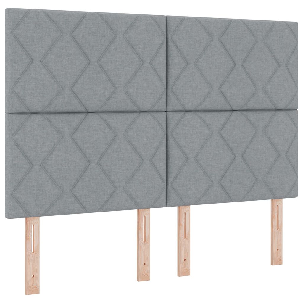 vidaXL Κρεβάτι Box Spring με Στρώμα Φως Γκρι 160x200 εκ. Ύφασμα