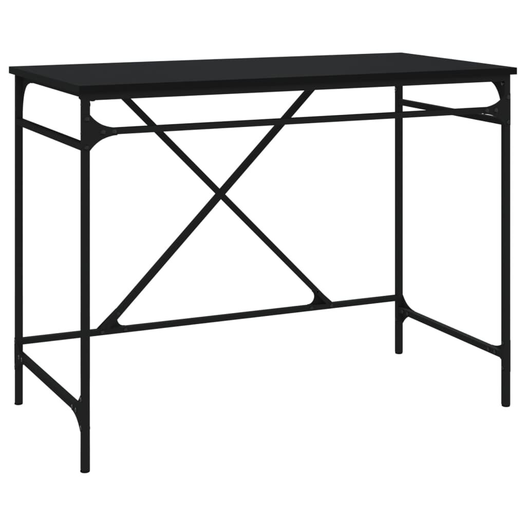 vidaXL Γραφείο Μαύρο 100 x 50 x 75 εκ. Επεξεργασμένο Ξύλο / Σίδηρος