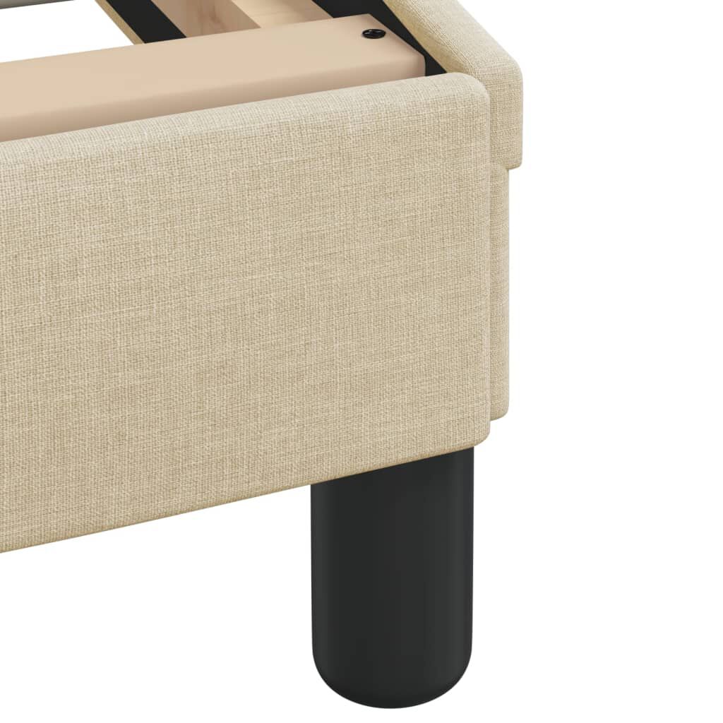 vidaXL Κρεβάτι Κρεμ 160x200 εκ. Υφασμάτινο