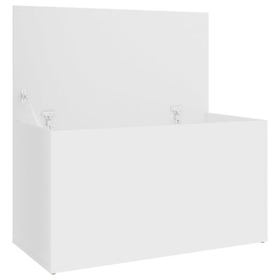 vidaXL Μπαούλο Αποθήκευσης Λευκό 84 x 42 x 46 εκ. Επεξεργασμένο Ξύλο