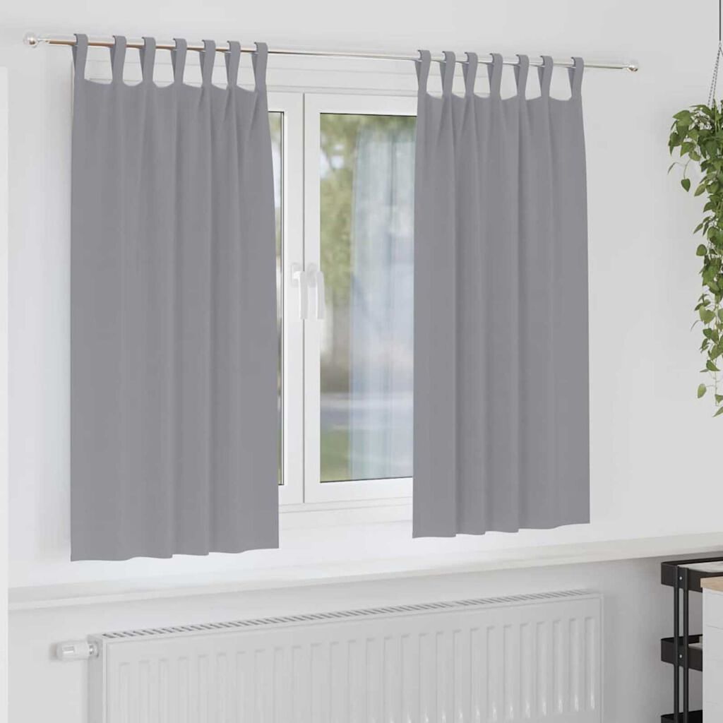 vidaXL Κουρτίνες 2 pcs Ανοιχτό γκρι 175 x 140 εκ. Πολυεστέρας