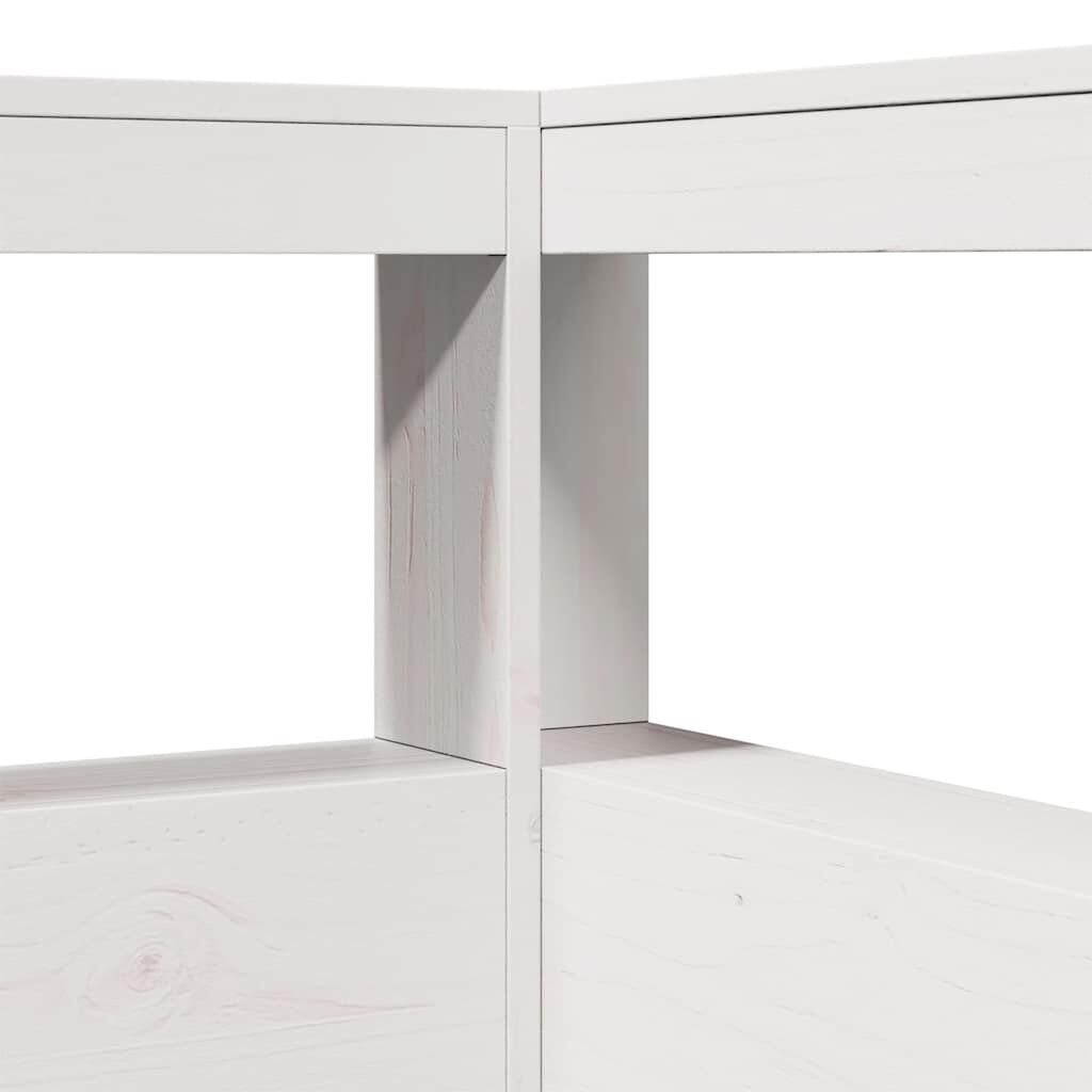 vidaXL Κρεβάτι Βιβλιοθήκη Χωρίς Στρώμα Λευκό 135x190 εκ Μασίφ Πεύκο