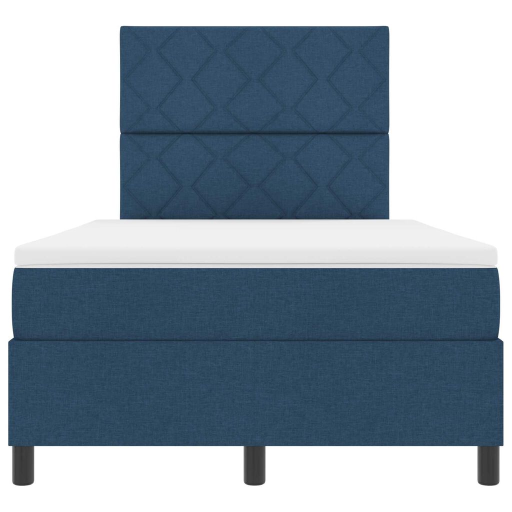 vidaXL Κρεβάτι με ελατήρια με στρώμα Μπλε 120 x 190 cm ύφασμα