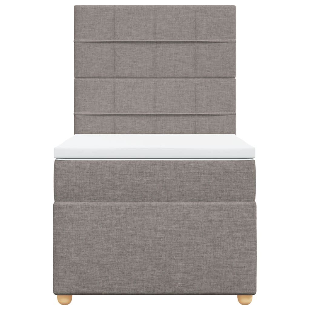 vidaXL Κρεβάτι Boxspring με Στρώμα Taupe 80x200 εκ. Υφασμάτινο