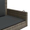 vidaXL Παγκάκι Κουνιστό Γκρι 119x56x48εκ. Συνθετικό Ρατάν με Μαξιλάρια