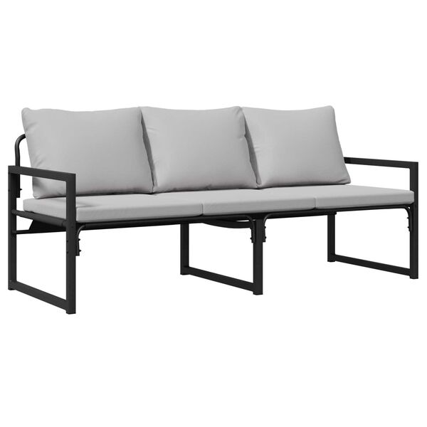 vidaXL Παγκάκι κήπου Μαύρο 61 x 72.5 x 71 εκ. Ατσάλι
