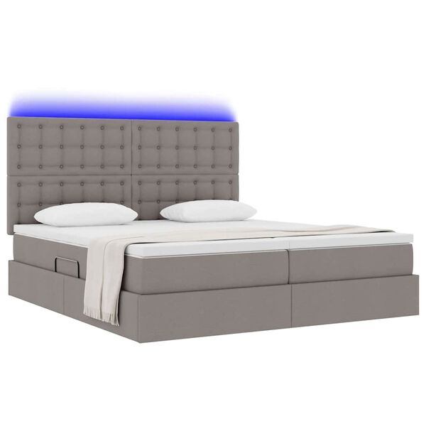 vidaXL &Kappa;&rho;&epsilon;&beta;ά&tau;&iota; &mu;&epsilon; &phi;ώ&tau;&alpha; &lambda;&omega;&rho;ί&delta;&alpha;&sigmaf; LED Taupe 180 x 200 cm ύ&phi;&alpha;&sigma;&mu;&alpha;
