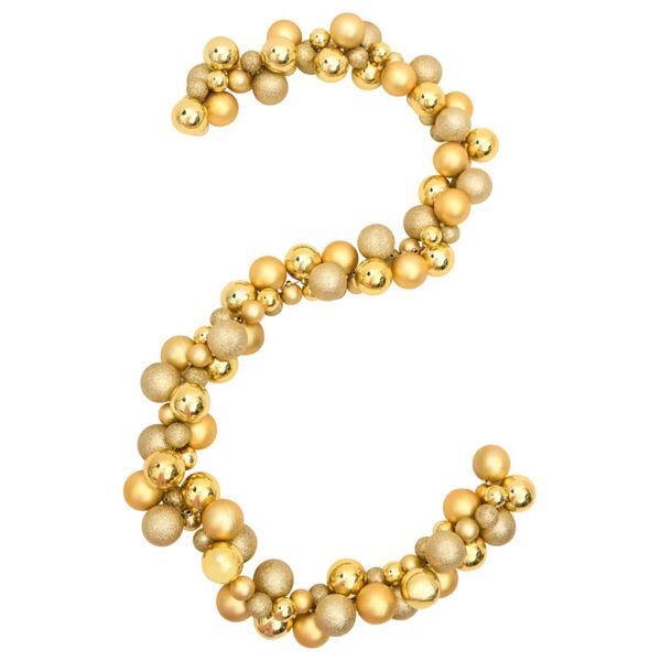 vidaXL Γιρλάντα Χριστουγεννιάτικη Μπάλες Χρυσή 175 εκ. Πολυστυρένιο