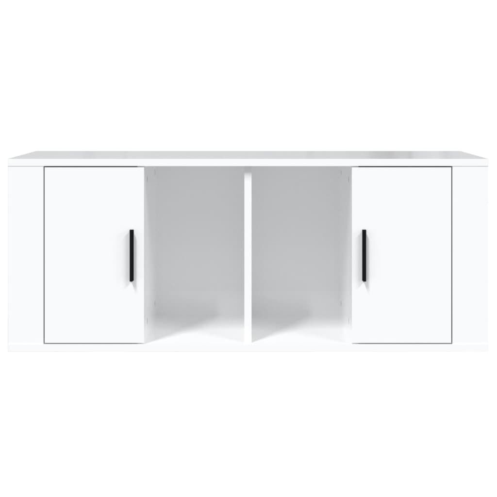 vidaXL Έπιπλο Τηλεόρασης Γυαλ. Λευκό 100x35x40 εκ. Επεξεργασμένο Ξύλο