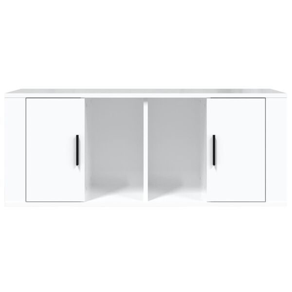 vidaXL Έπιπλο Τηλεόρασης Γυαλ. Λευκό 100x35x40 εκ. Επεξεργασμένο Ξύλο