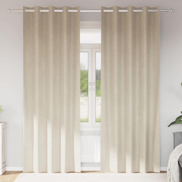 vidaXL &Kappa;&omicron;&upsilon;&rho;&tau;ί&nu;&epsilon;&sigmaf; &sigma;&upsilon;&sigma;&kappa;ό&tau;&iota;&sigma;&eta;&sigmaf; 2 pcs &Kappa;&rho;&epsilon;&mu; 140 x 245 cm &Beta;&epsilon;&lambda;&omicron;ύ&delta;&omicron;