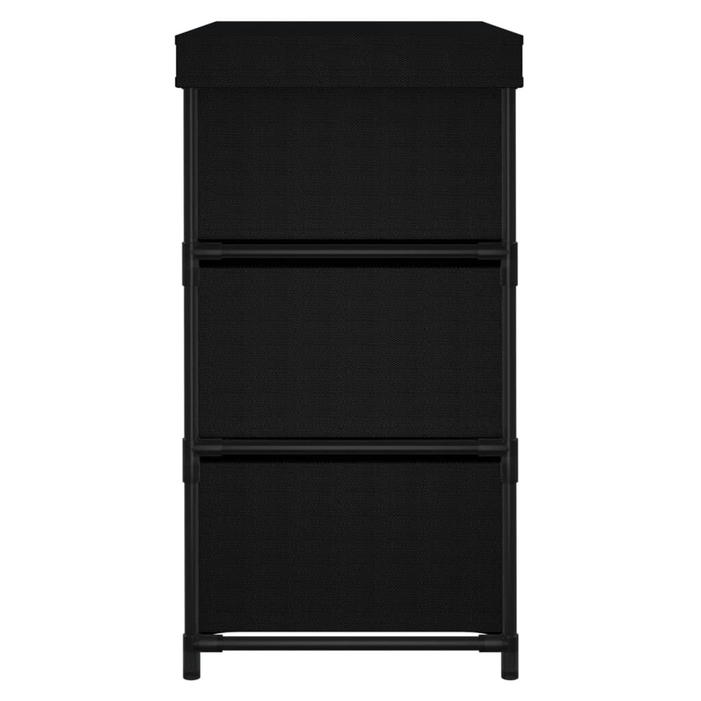 337257 vidaXL Ντουλάπι με 6 Συρτάρια Μαύρο 55x29x55 εκ. Ατσάλι