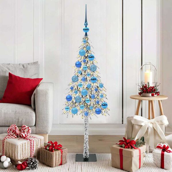 vidaXL Χριστουγεννιάτικο Δέντρο με 150 LED Λευκό 120 cm ΠΕ και Ατσάλι
