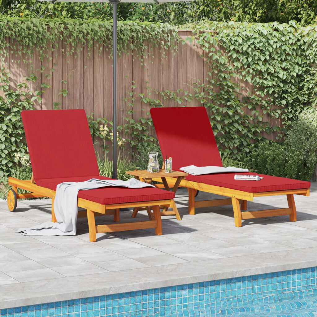 vidaXL Ξαπλώστρα 2 pcs Καφέ 63 x 199 x 85 εκ. Μασίφ ξύλο ακακίας