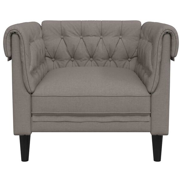 vidaXL Πολυθρόνα Chesterfield Taupe Υφασμάτινη