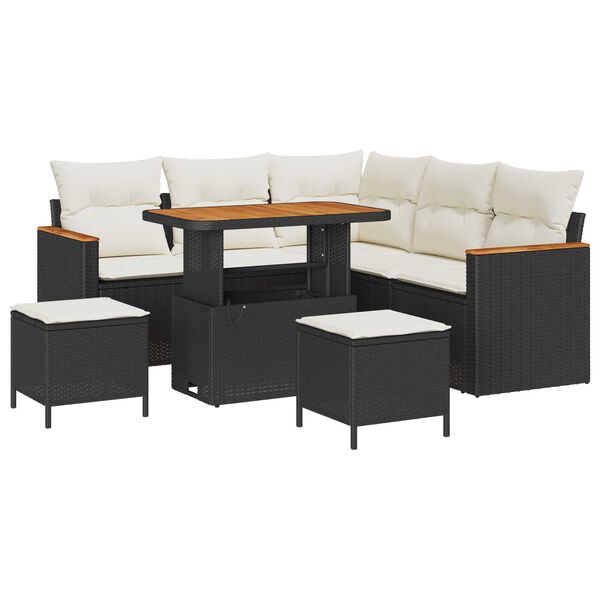 vidaXL &Sigma;&epsilon;&tau; &Kappa;&alpha;&nu;&alpha;&pi;έ &Kappa;ή&pi;&omicron;&upsilon; 8 pcs &Mu;&alpha;ύ&rho;&omicron; &sigma;&upsilon;&nu;&theta;&epsilon;&tau;&iota;&kappa;ό &rho;&alpha;&tau;ά&nu;