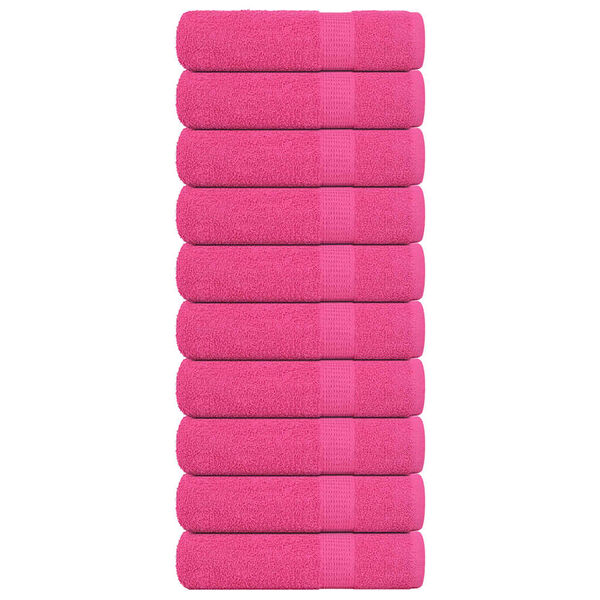 vidaXL Πετσέτες μπάνιου 10 Τεμ Ροζ 100x150 εκ. 360 γρ/μ² 100% Βαμβ.