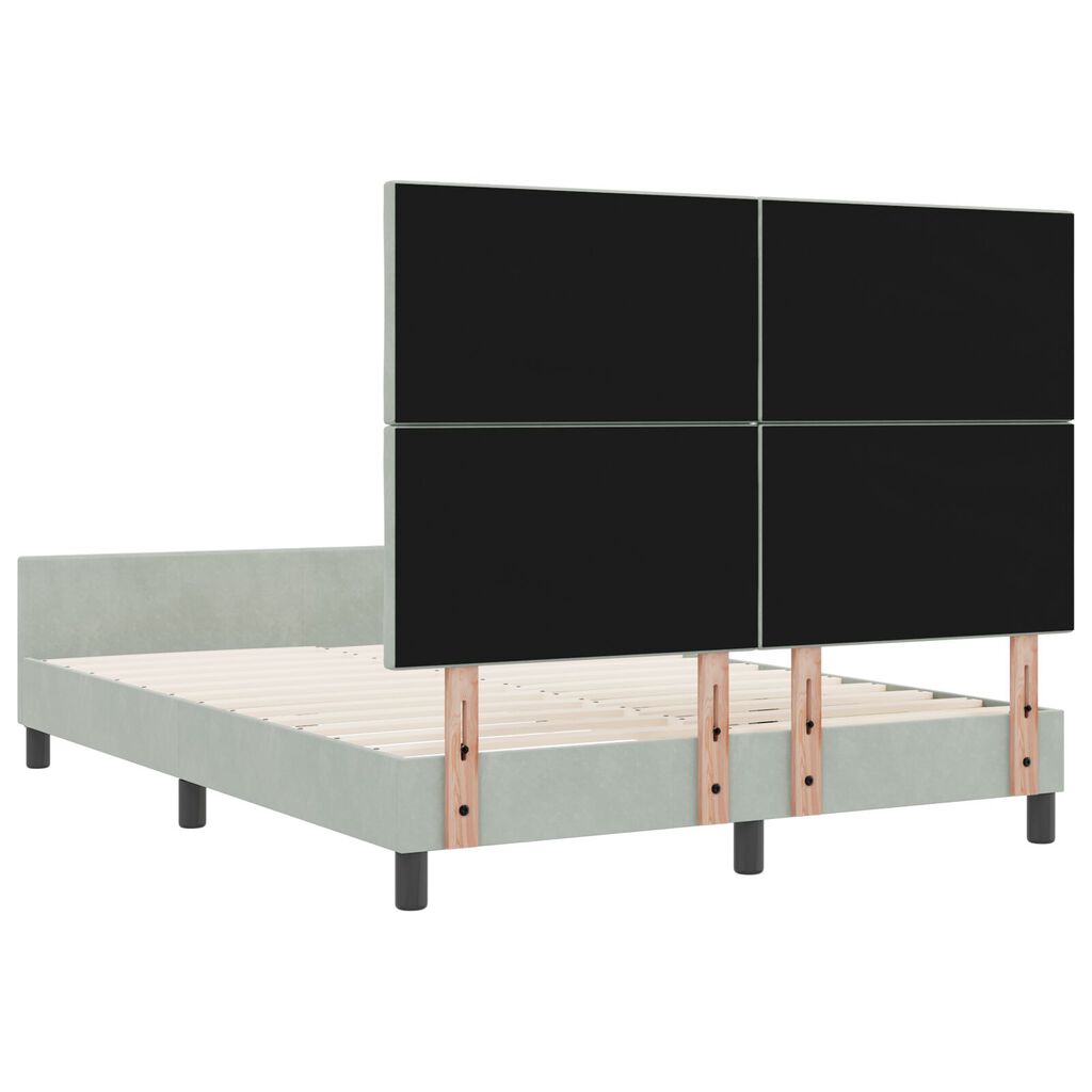 vidaXL Κρεβάτι Φως Γκρι 140x200 εκ Βελούδο