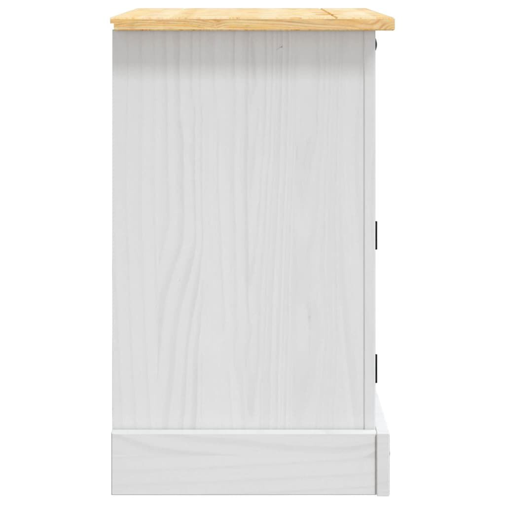 vidaXL Κομοδίνο Μεξικάνικο Στιλ Corona Λευκό 53x39x67 εκ. Ξύλο Πεύκου