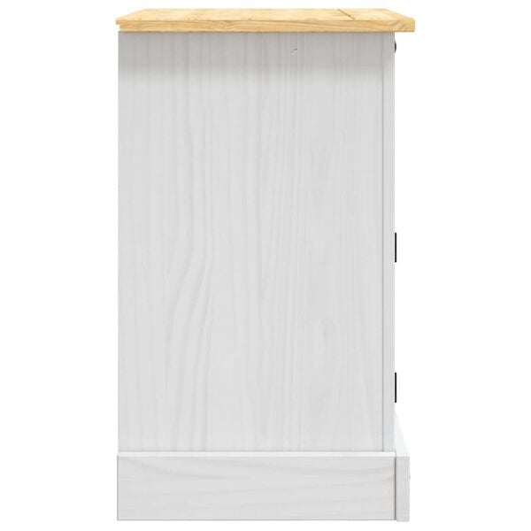 vidaXL Κομοδίνο Μεξικάνικο Στιλ Corona Λευκό 53x39x67 εκ. Ξύλο Πεύκου