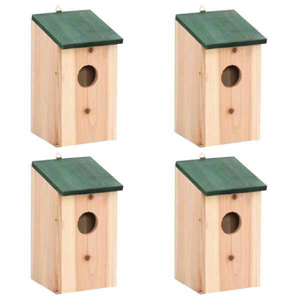 vidaXL Φωλιές Πουλιών 4 τεμ. 12 x 12 x 22 εκ. Ξύλινες