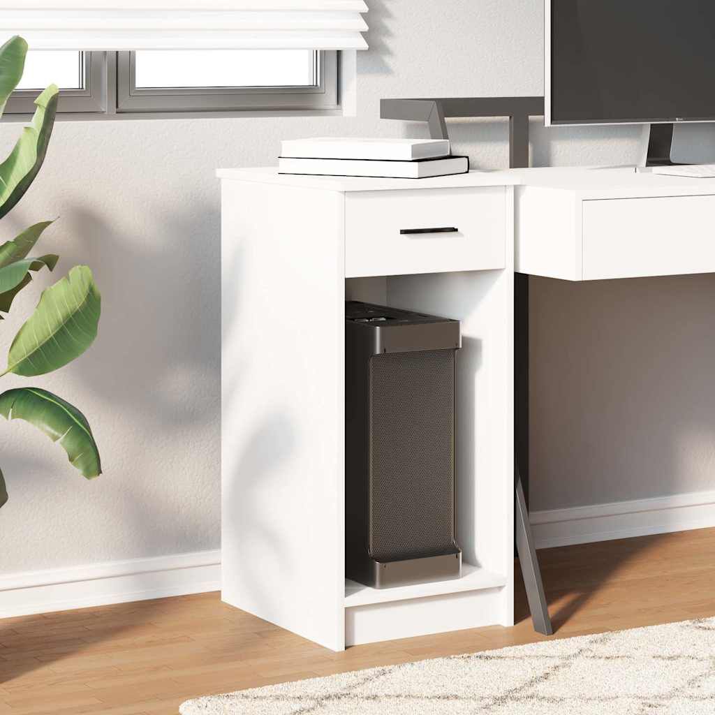 vidaXL Πύργος υπολογιστή με συρτάρι Λευκό 35x45x77 cm