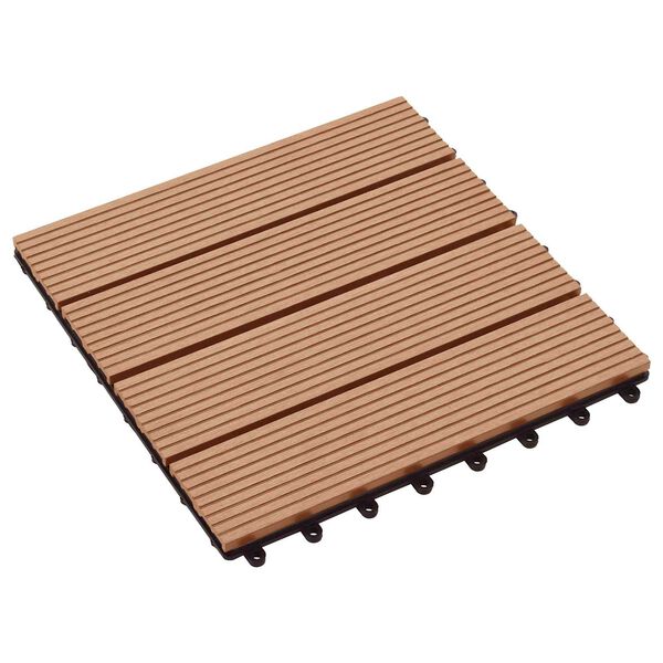 vidaXL &Pi;&lambda;ά&kappa;&alpha; &Kappa;&alpha;&tau;&alpha;&sigma;&kappa;&epsilon;&upsilon;ή&sigmaf; 11 pcs &Xi;ύ&lambda;&omicron; teak 30 x 30 cm WPC