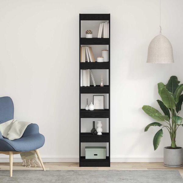 vidaXL Βιβλιοθήκη Μαύρης Δρυός 40x30x198 εκ, Κατασκευασμένη από Επεξεργασμένο Ξύλο