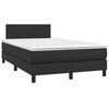 vidaXL Κρεβάτι Boxspring με Στρώμα Μαύρο 120 x 200 εκ. Συνθετικό Δέρμα